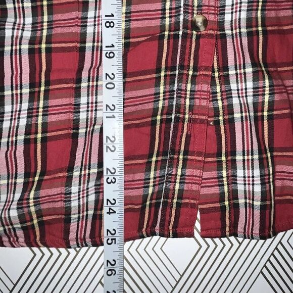 C E Schmidt Workwear‎ Shirt Womens Sz XL Cotton Plaid Button Up Red Long Sleeve - Picture 7 of 7